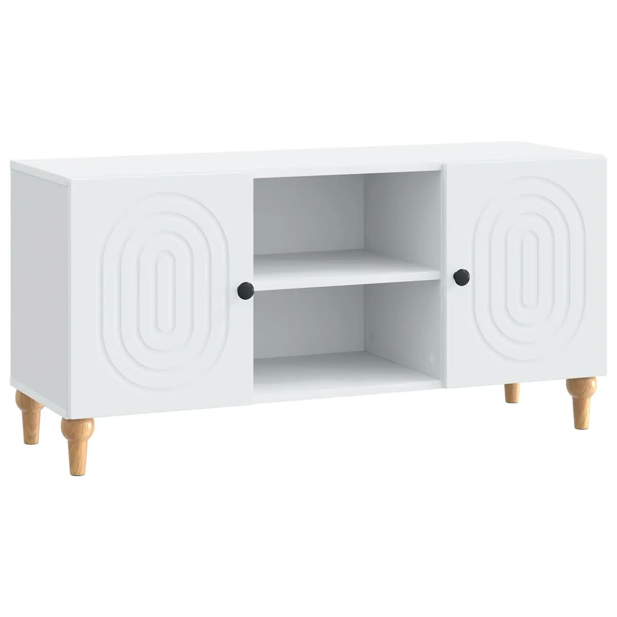 TV Cabinet White 102x34.5x50cm Modern Engineered Wood Media Storage Unit
