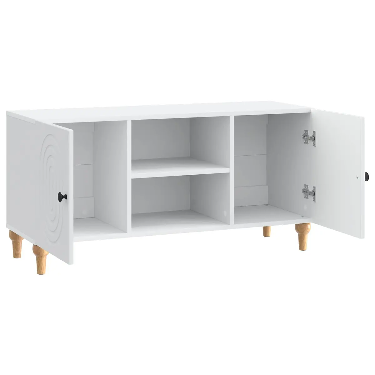 TV Cabinet White 102x34.5x50cm Modern Engineered Wood Media Storage Unit