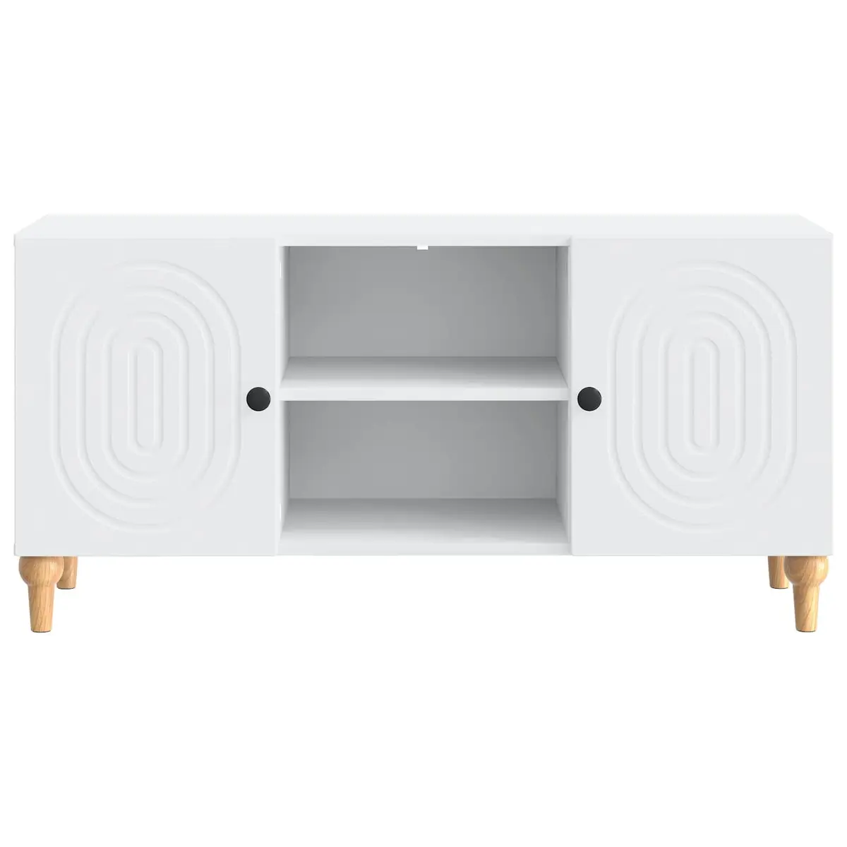 TV Cabinet White 102x34.5x50cm Modern Engineered Wood Media Storage Unit