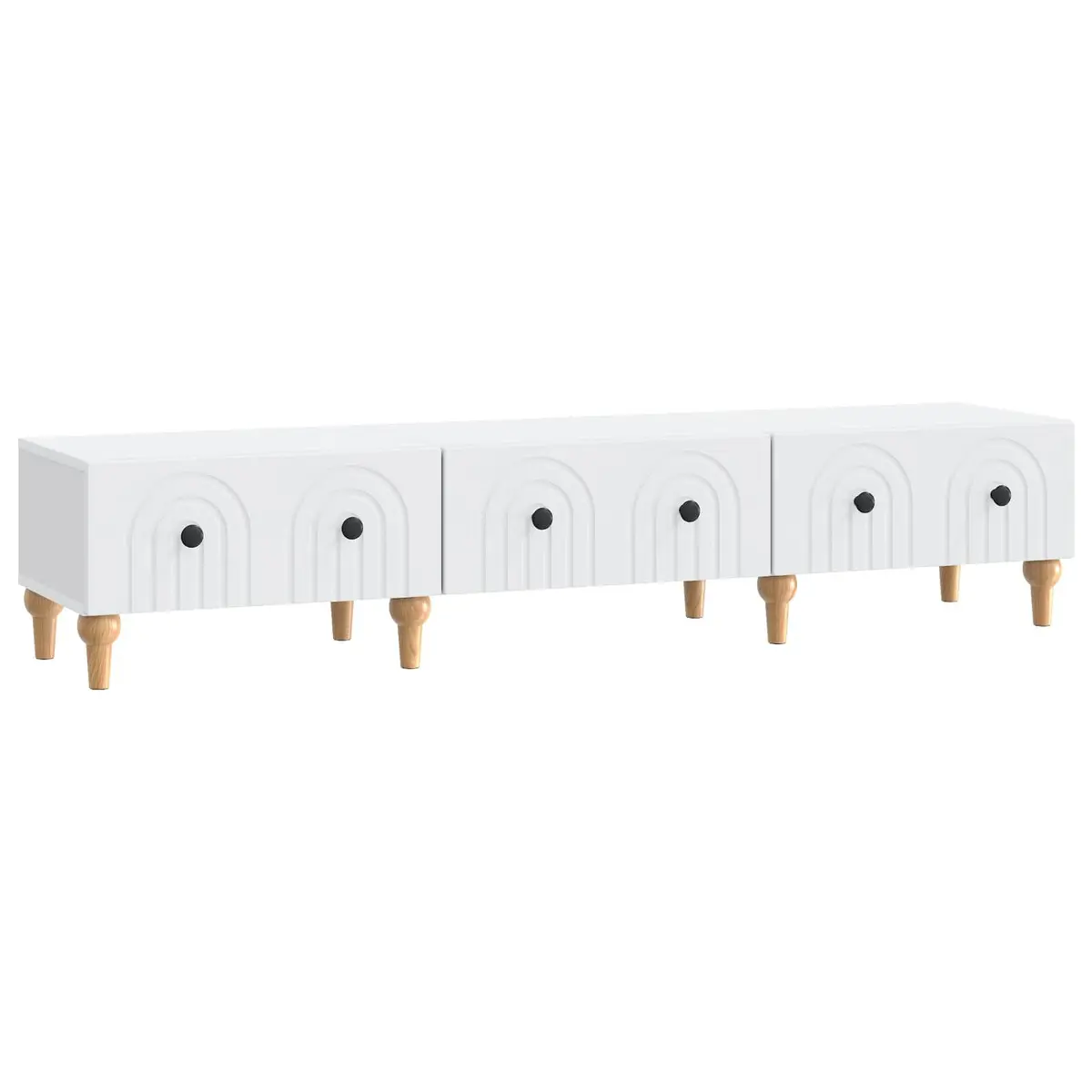 White Modern TV Cabinet with Drawer for Living Spaces