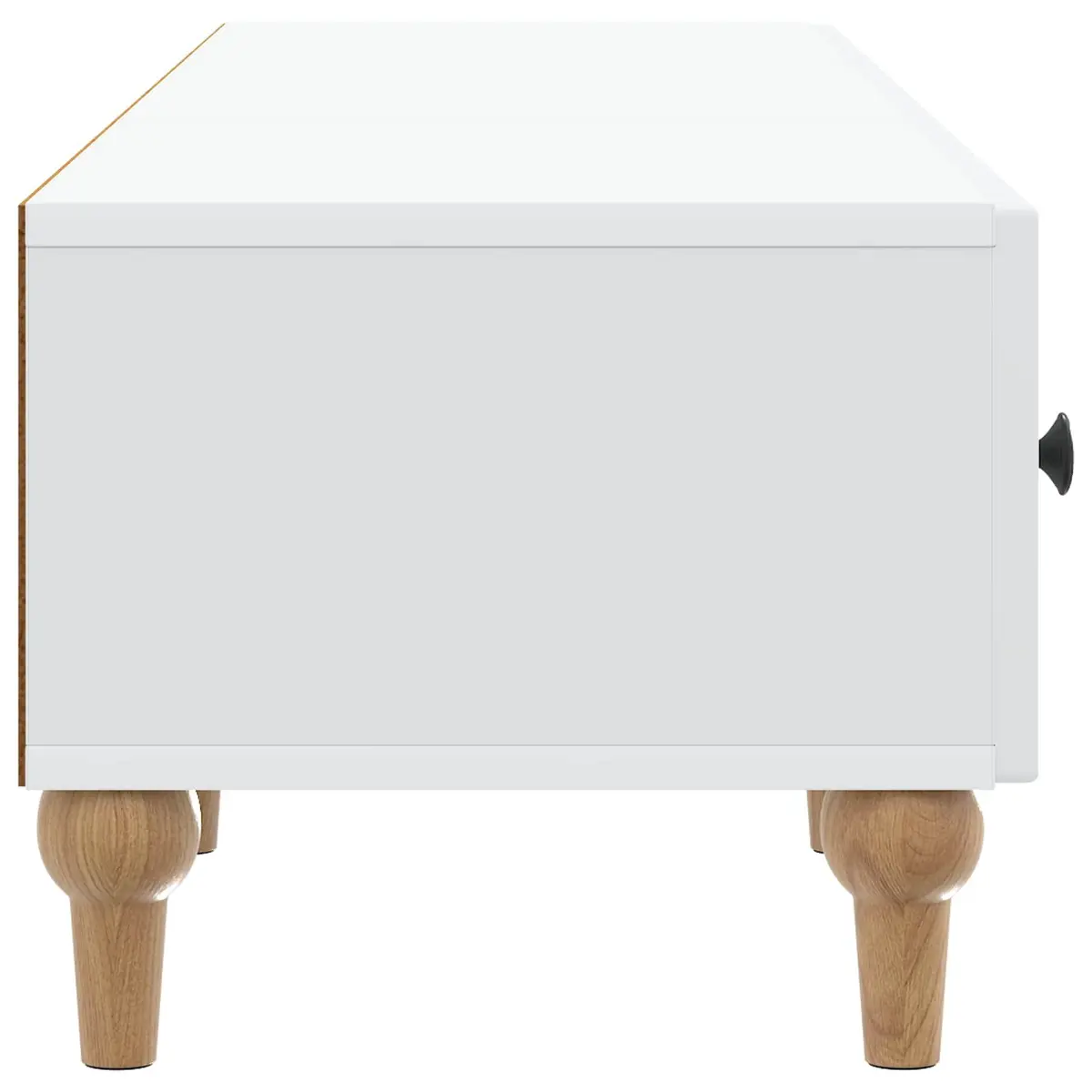 White Modern TV Cabinet with Drawer for Living Spaces