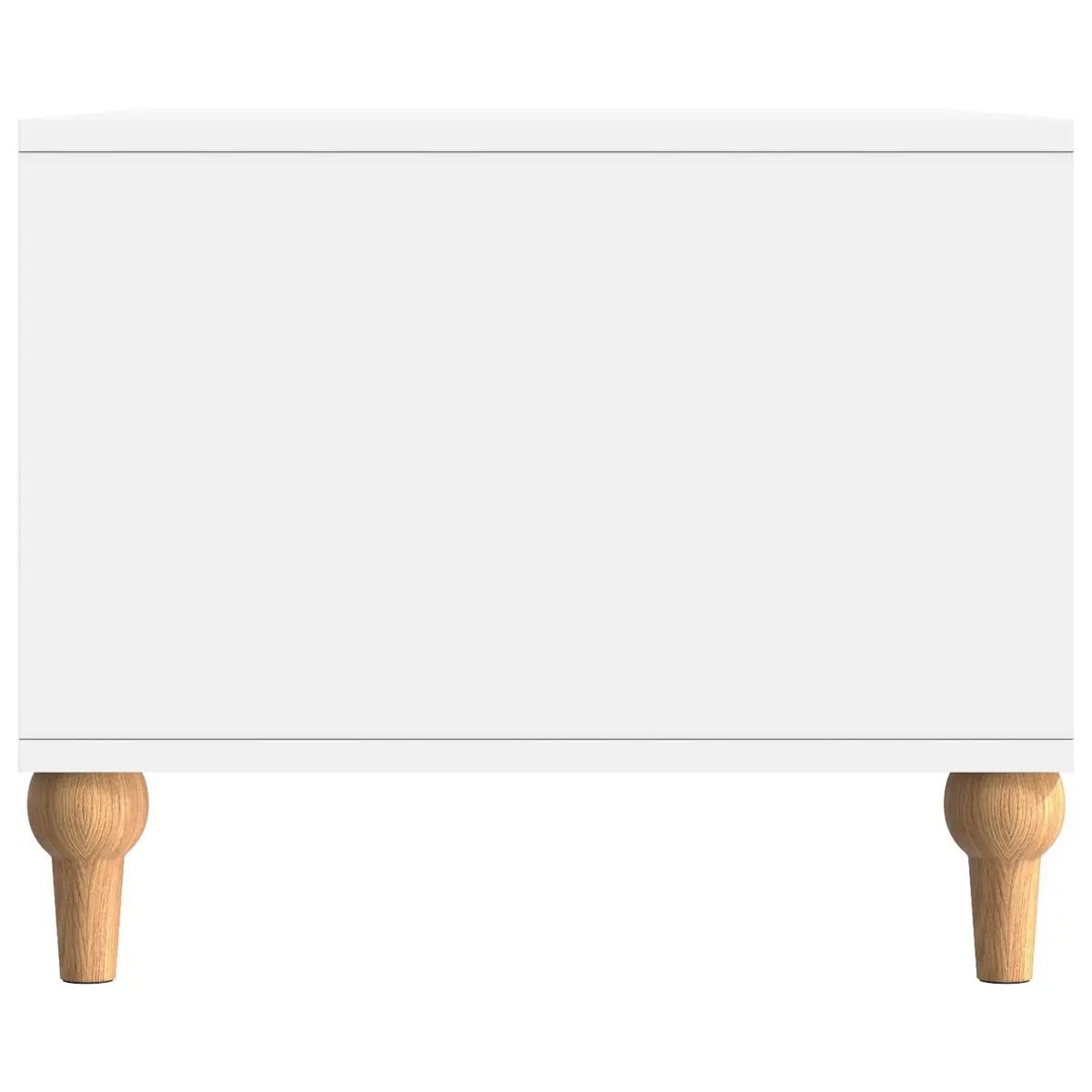 Coffee Table White 90 x 50 x 40 cm Modern Living Room Accent Table with Storage Shelves