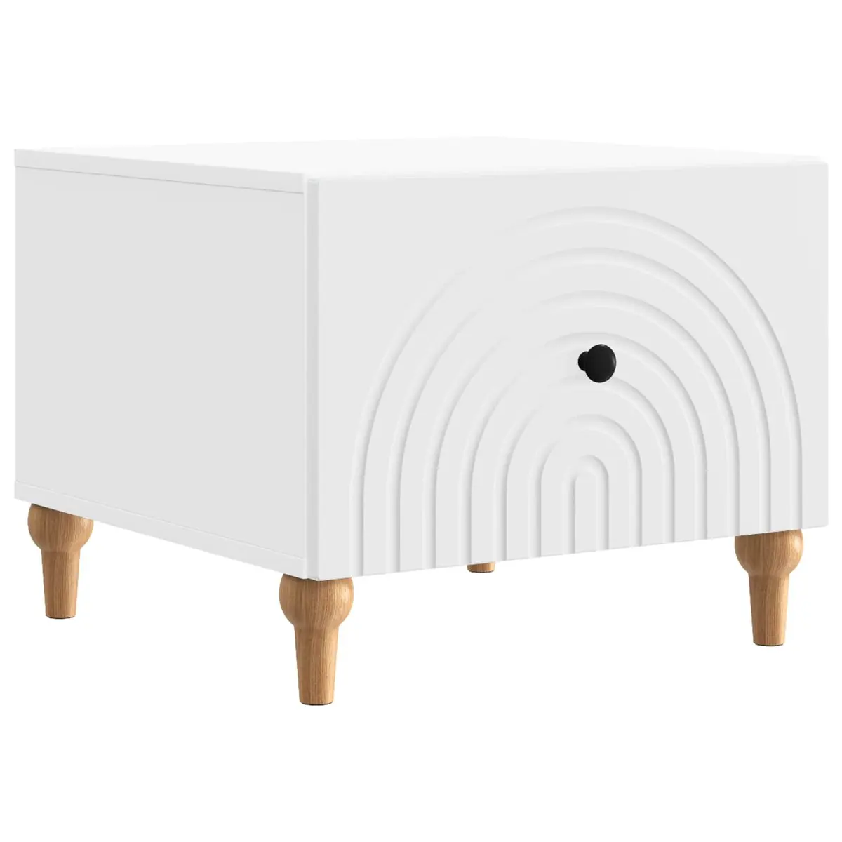 Coffee Table White Rectangular Engineered Wood with Drawer