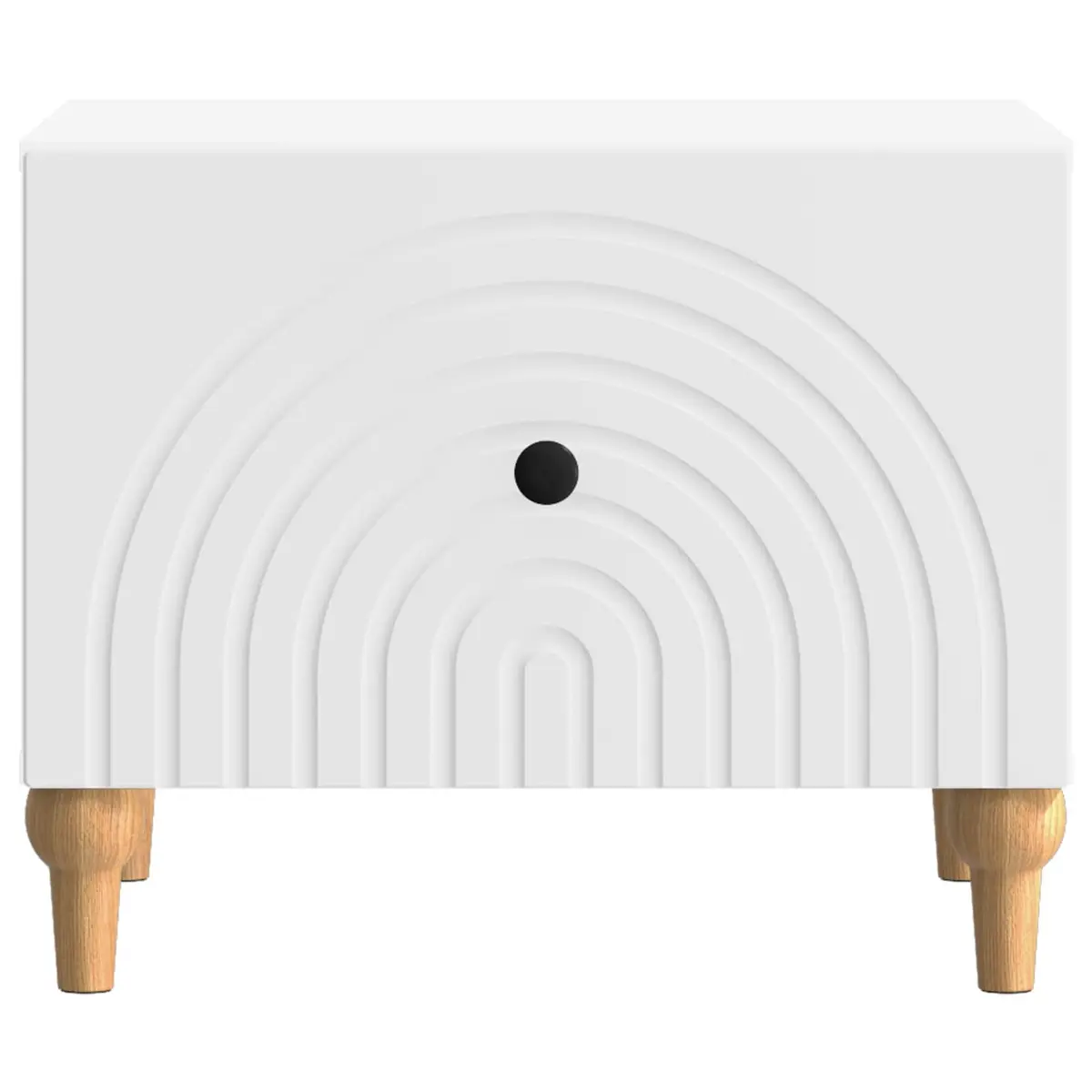 Coffee Table White Rectangular Engineered Wood with Drawer