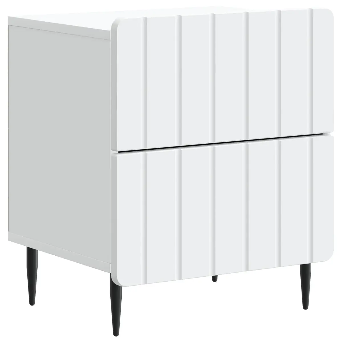 Bedside Cabinet White 43 x 34.5 x 49.5 cm Modern Bedroom Nightstand Storage