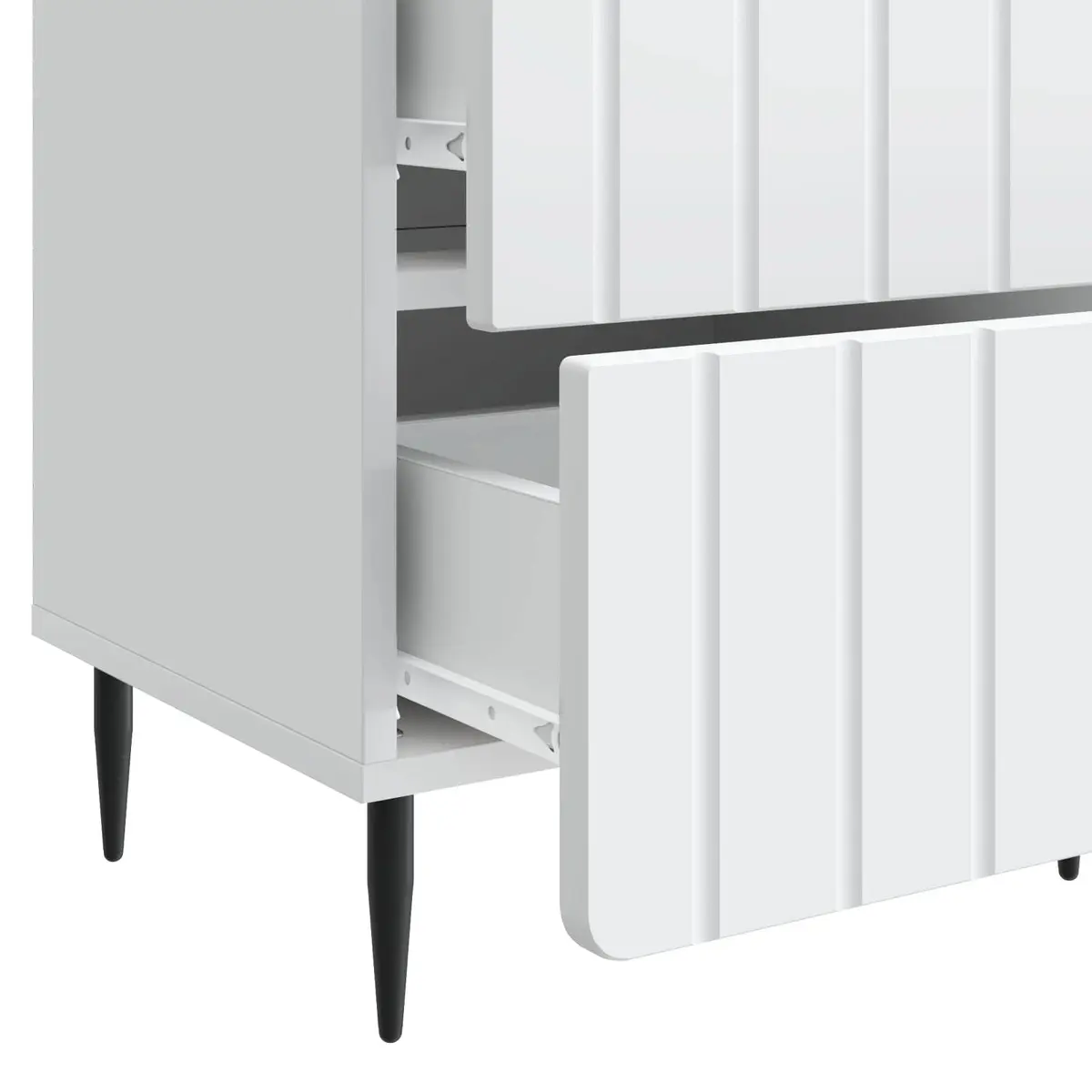 Bedside Cabinet White 43 x 34.5 x 49.5 cm Modern Bedroom Nightstand Storage