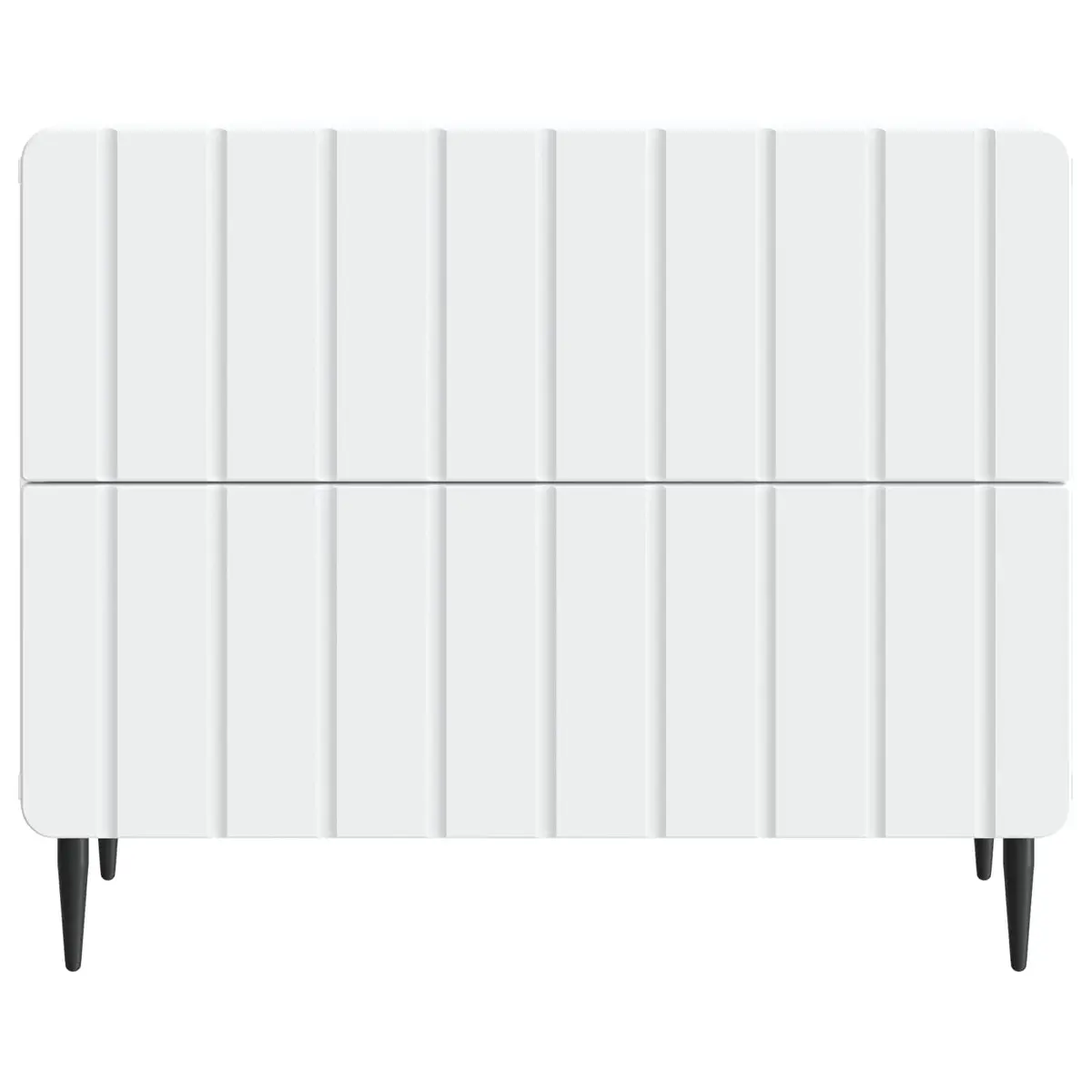 Bedside Cabinet White Striped Pattern 62 x 34.5 x 49.5 cm Engineered Wood with Iron Legs