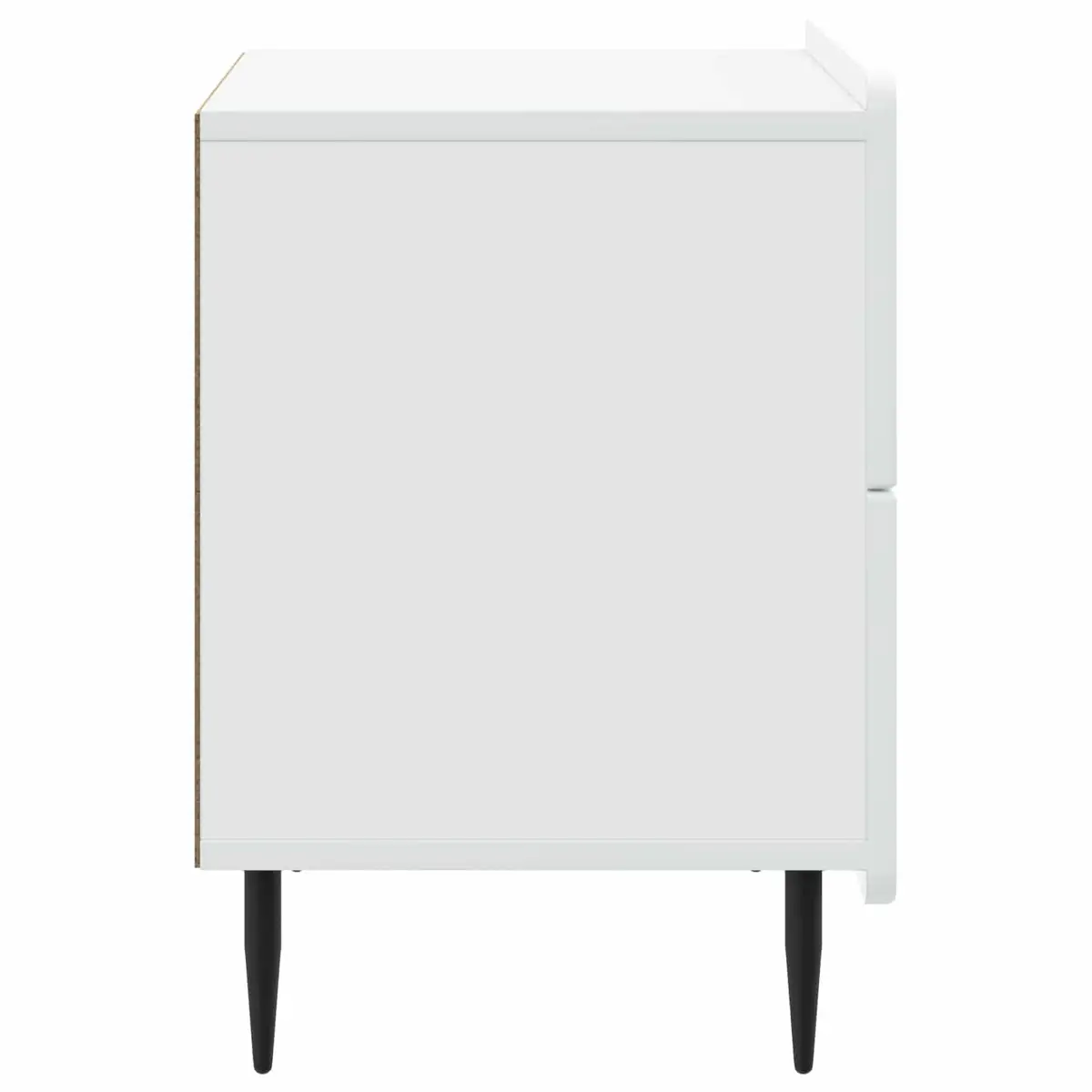 Bedside Cabinet White Striped Pattern 62 x 34.5 x 49.5 cm Engineered Wood with Iron Legs
