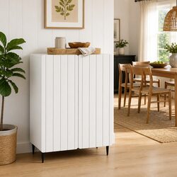 White Sideboard Storage Cabinet 66 x 34.5 x 92 cm