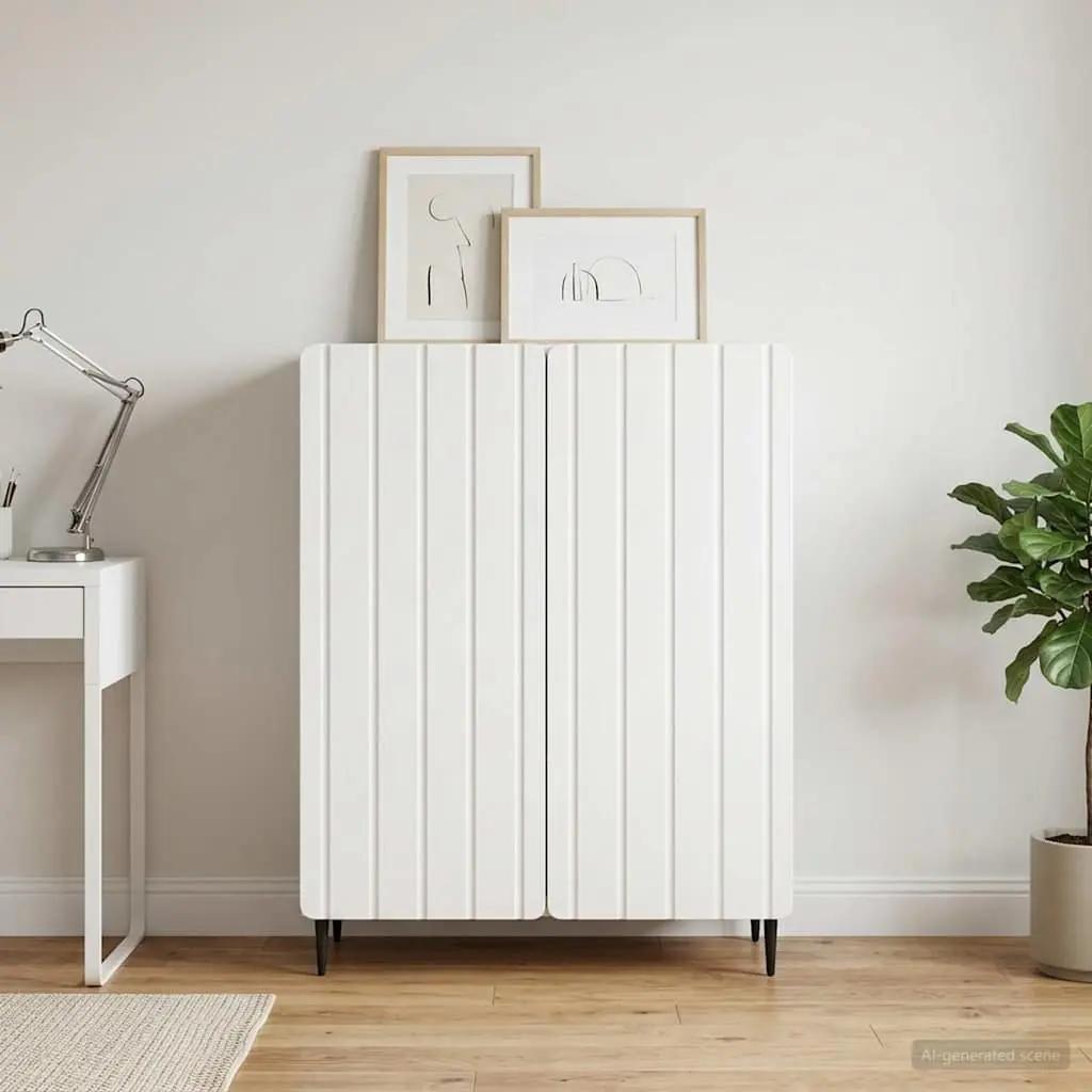 White Sideboard Storage Cabinet 66 x 34.5 x 92 cm