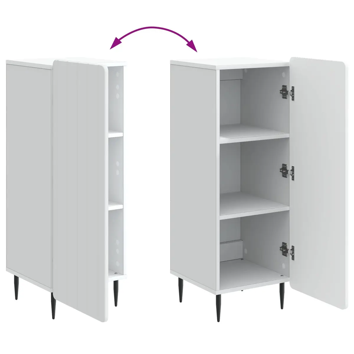 Modern Sideboard White Storage Cabinet Dining Living Room Furniture Engineered