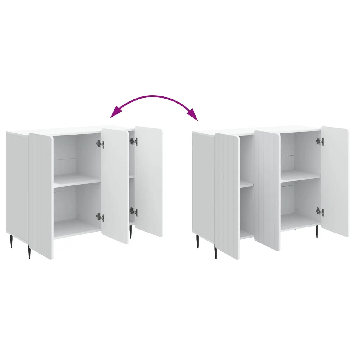 Sideboard Modern White Engineered Wood Storage Cabinet 89x34.5x82cm