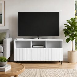 Stylish White TV Cabinet with Drawer for Your Living Room