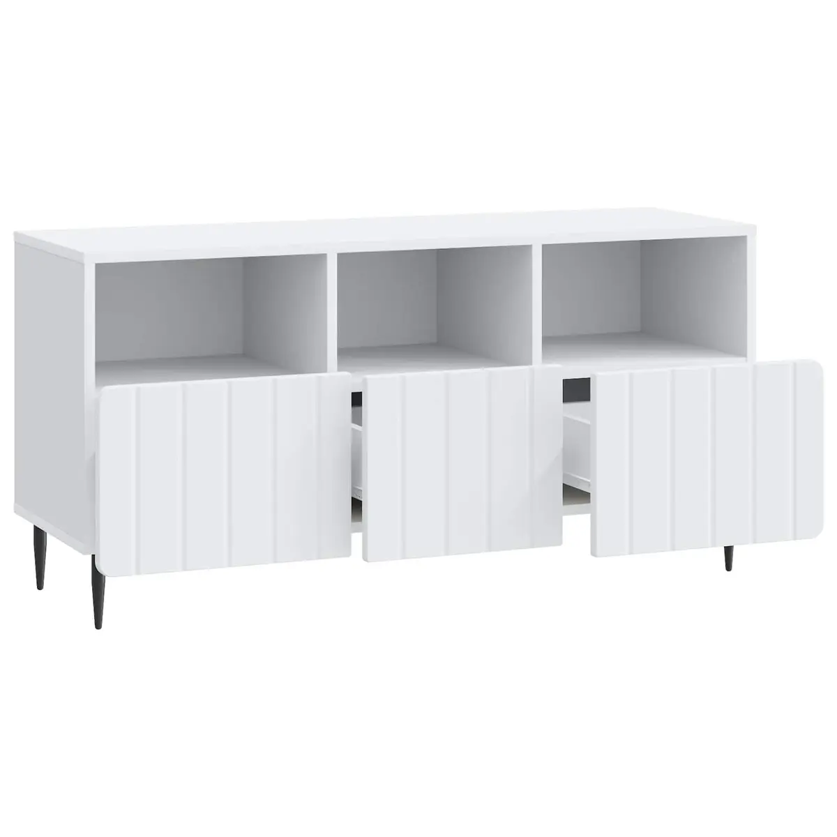 TV Cabinet White Engineered Wood Storage Unit Living Room Furniture
