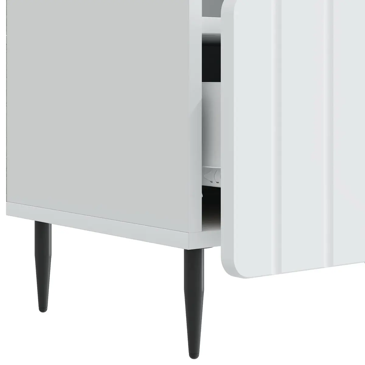 TV Cabinet White Engineered Wood Storage Unit Living Room Furniture