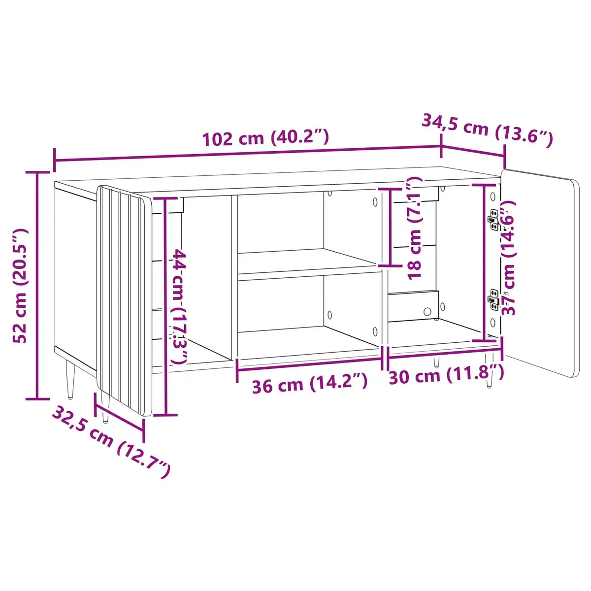 White TV Cabinet for Living Room Storage