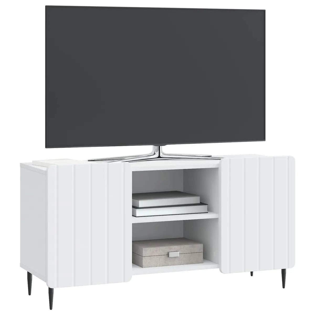 White TV Cabinet for Living Room Storage