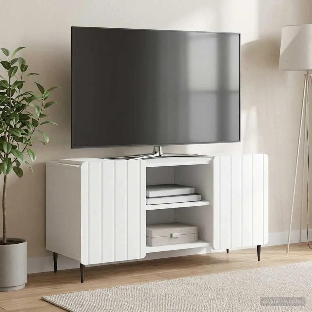 White TV Cabinet for Living Room Storage