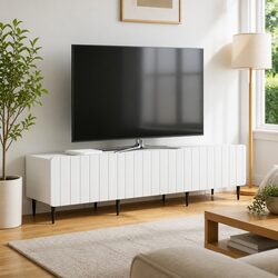White Modern TV Cabinet with Drawer for Living Room