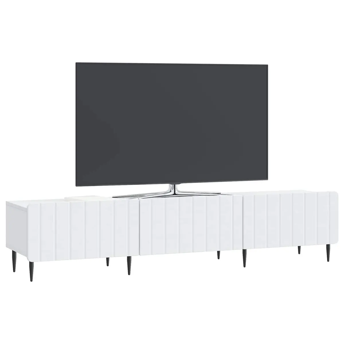 TV Cabinet Modern White 147cm Engineered Wood