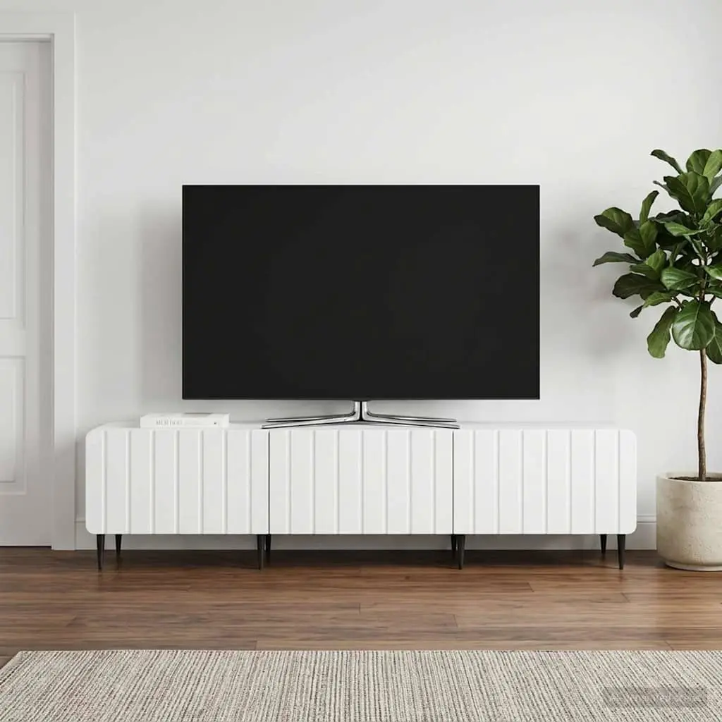 TV Cabinet Modern White 147cm Engineered Wood