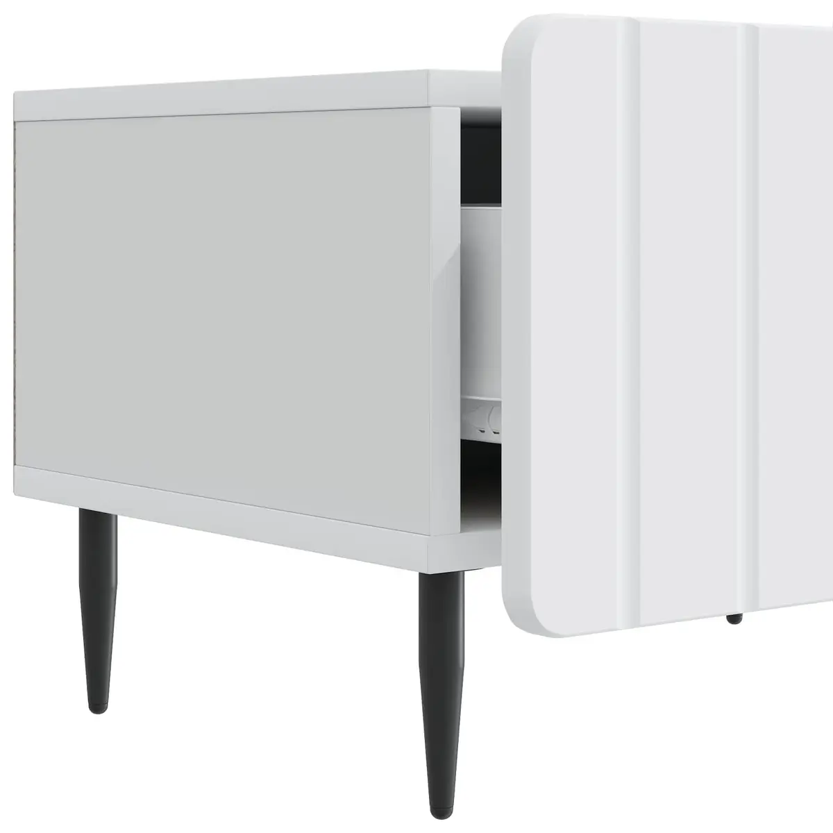 TV Cabinet Modern White 147cm Engineered Wood