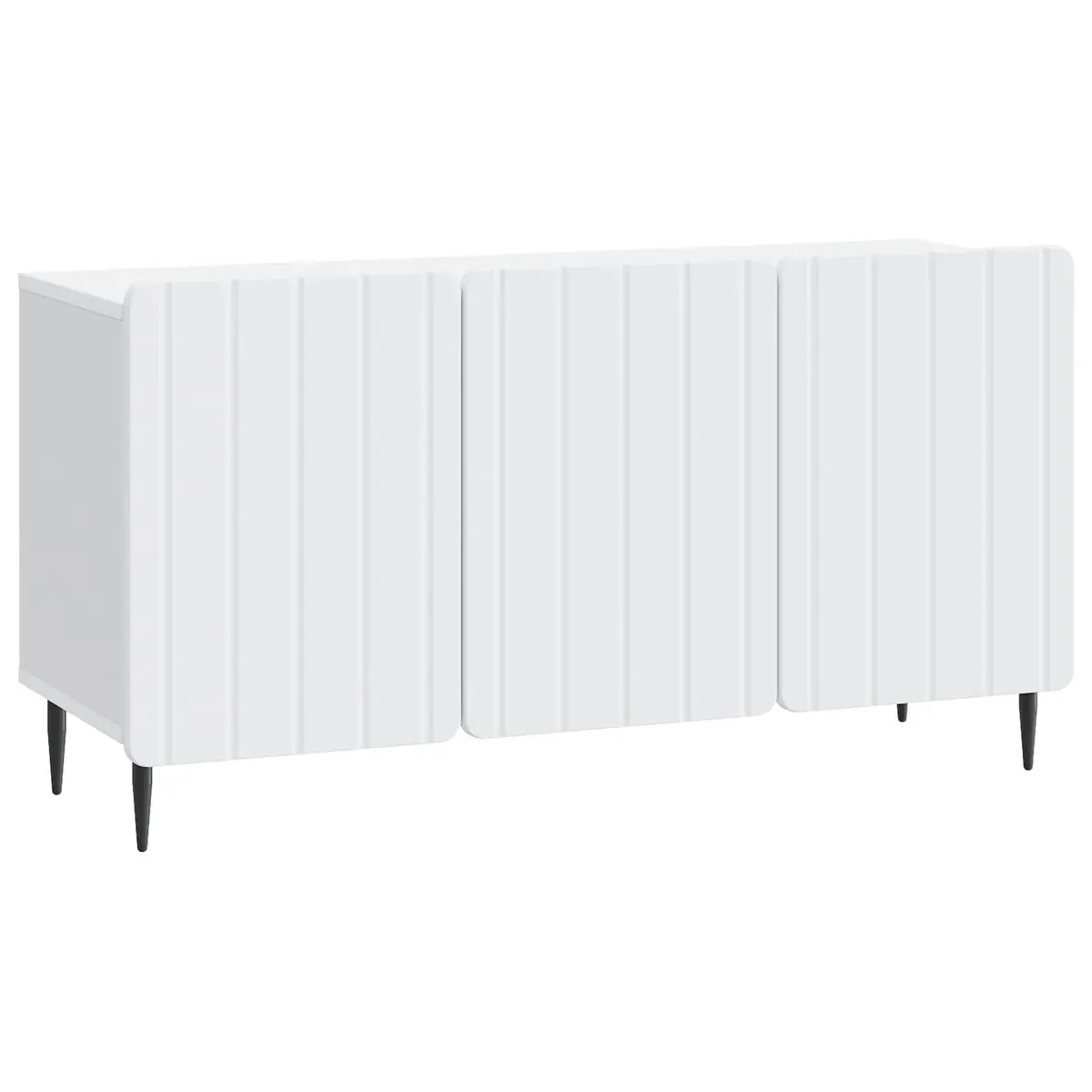 TV Cabinet White Modern 99 x 34.5 x 52 cm Engineered Wood Swing Doors Steel Legs