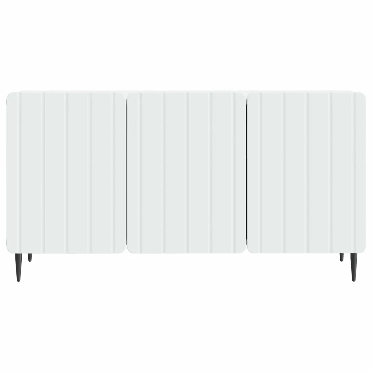 TV Cabinet White Modern 99 x 34.5 x 52 cm Engineered Wood Swing Doors Steel Legs