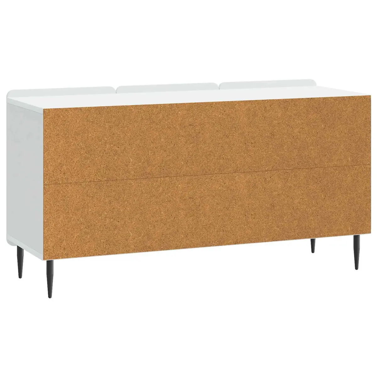 TV Cabinet White Modern 99 x 34.5 x 52 cm Engineered Wood Swing Doors Steel Legs