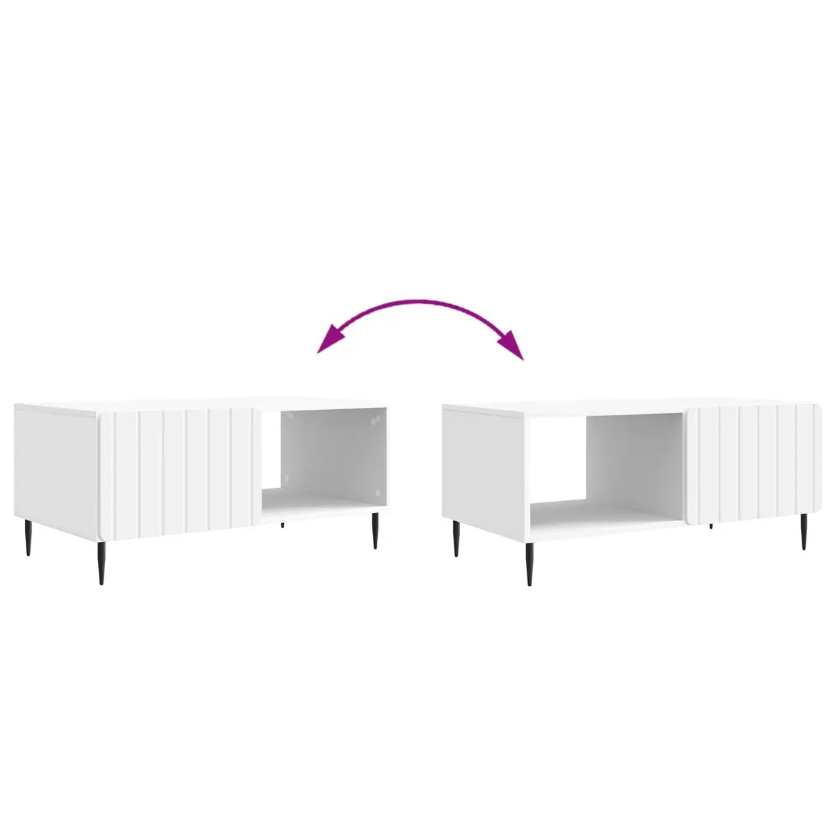 White Coffee Table with Storage for Living Rooms