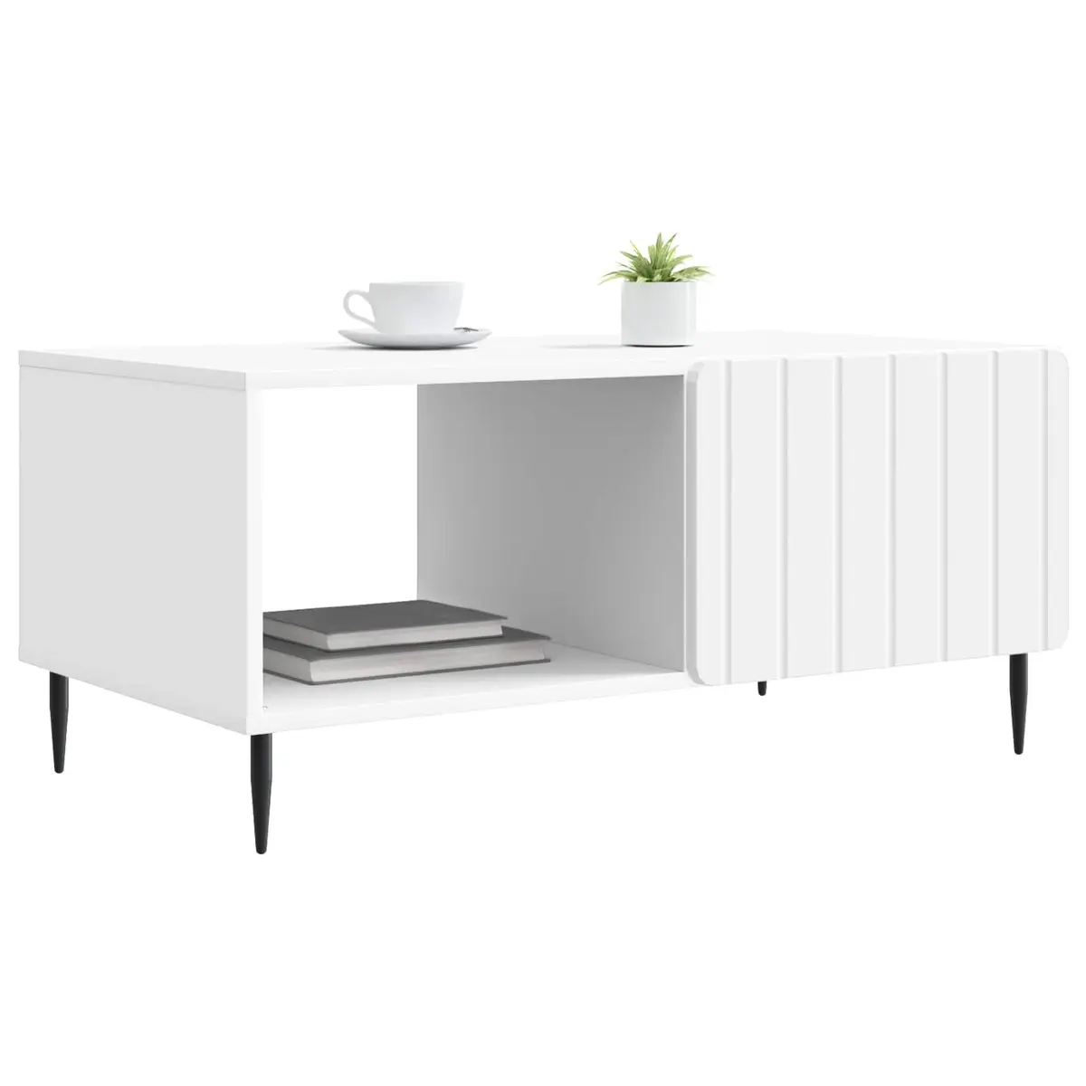 White Coffee Table with Storage for Living Rooms