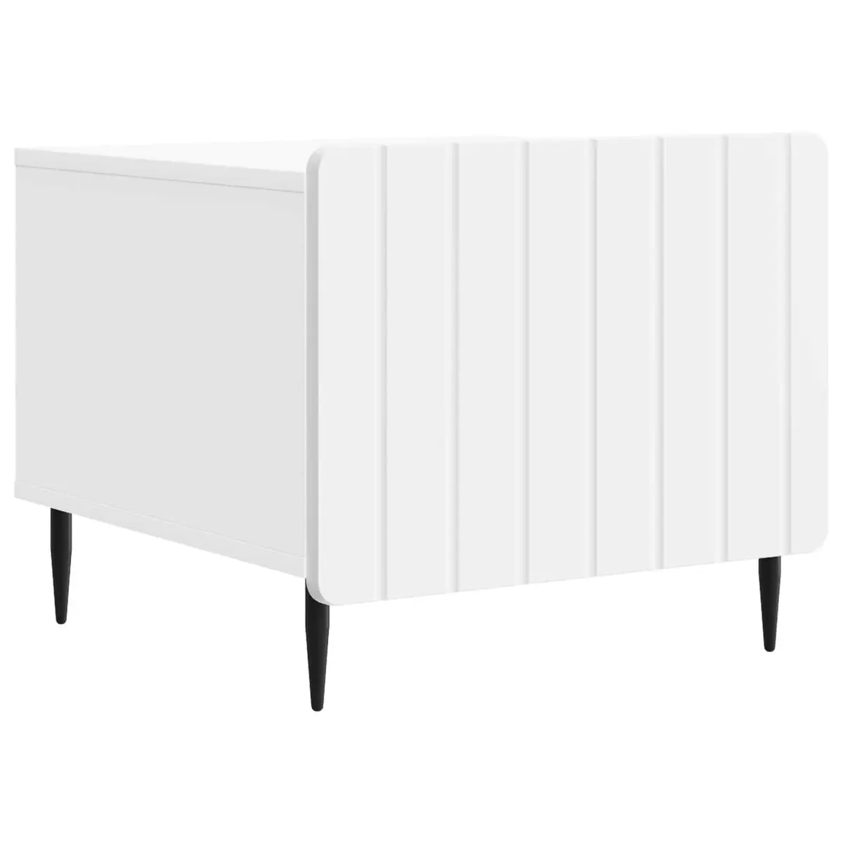 Dual-Level Coffee Table with Drawer in White