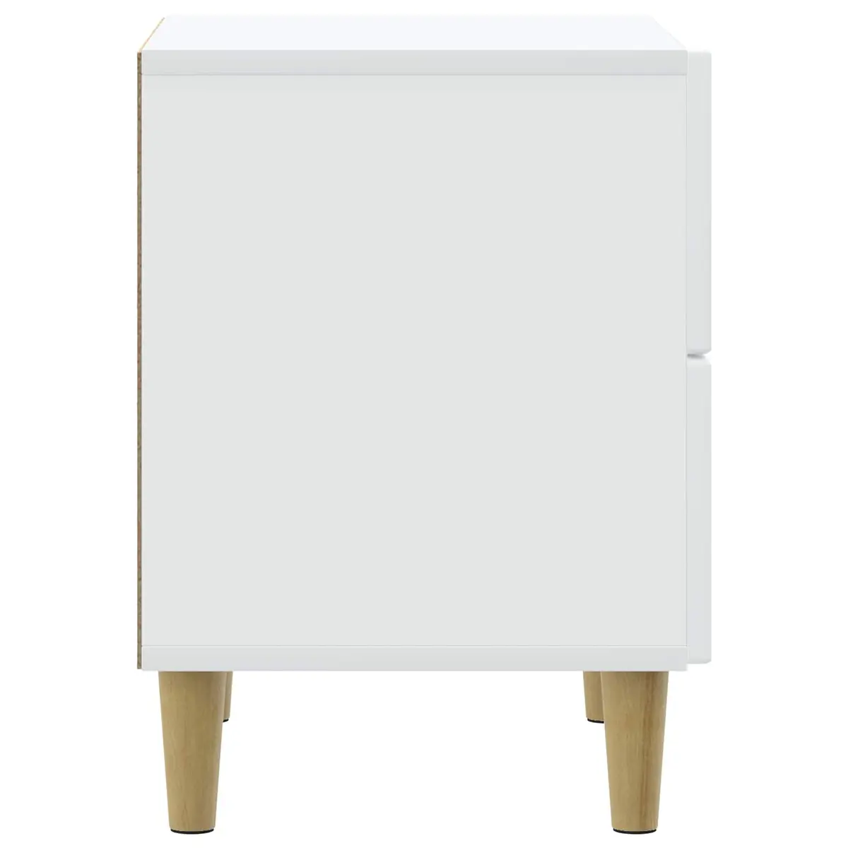 White Modern Bedside Cabinet with Two Drawers