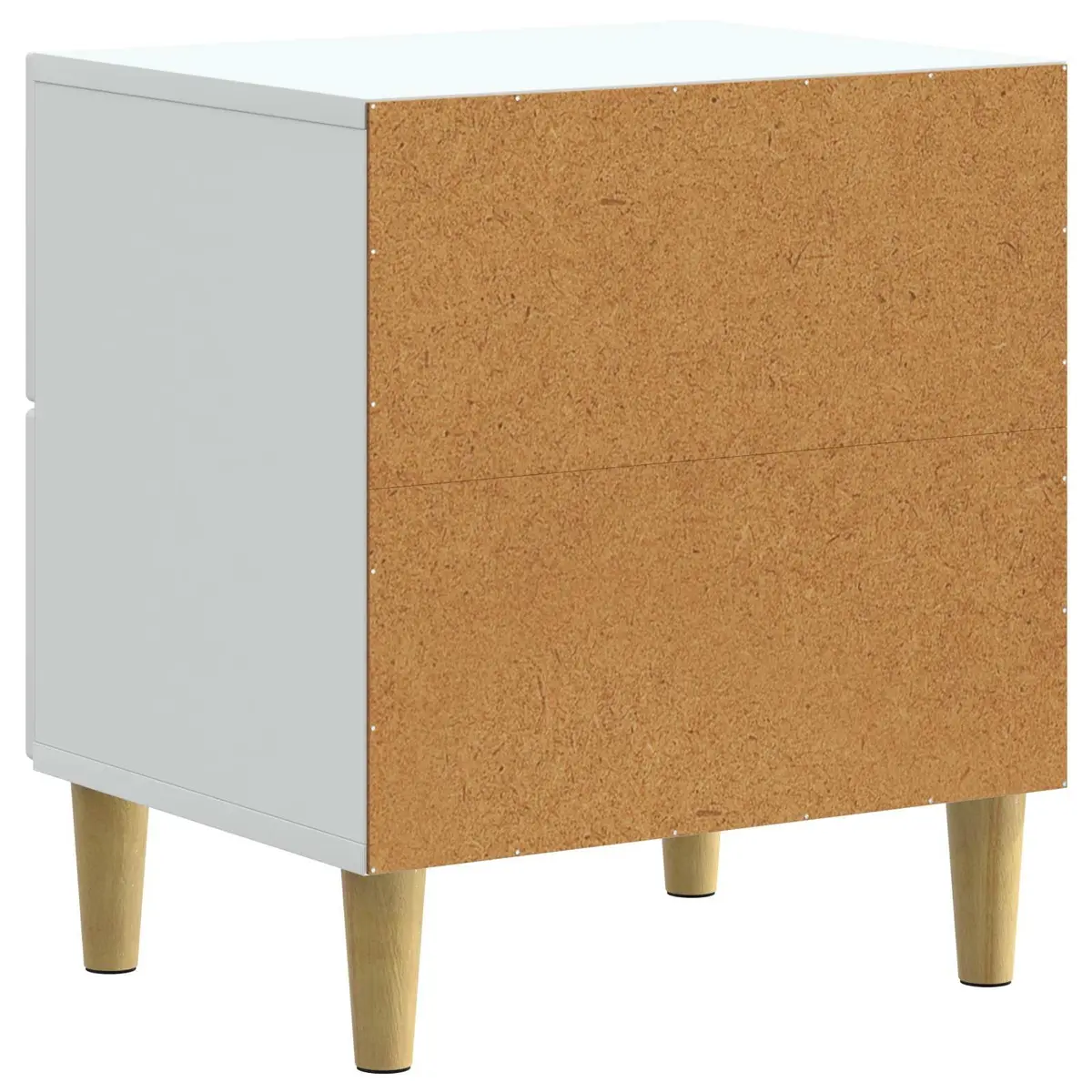 White Modern Bedside Cabinet with Two Drawers