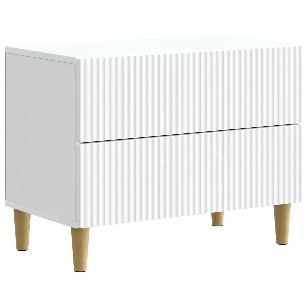 Bedside Cabinet White Engineered Wood Bedroom Storage Table 62x34.5x48cm