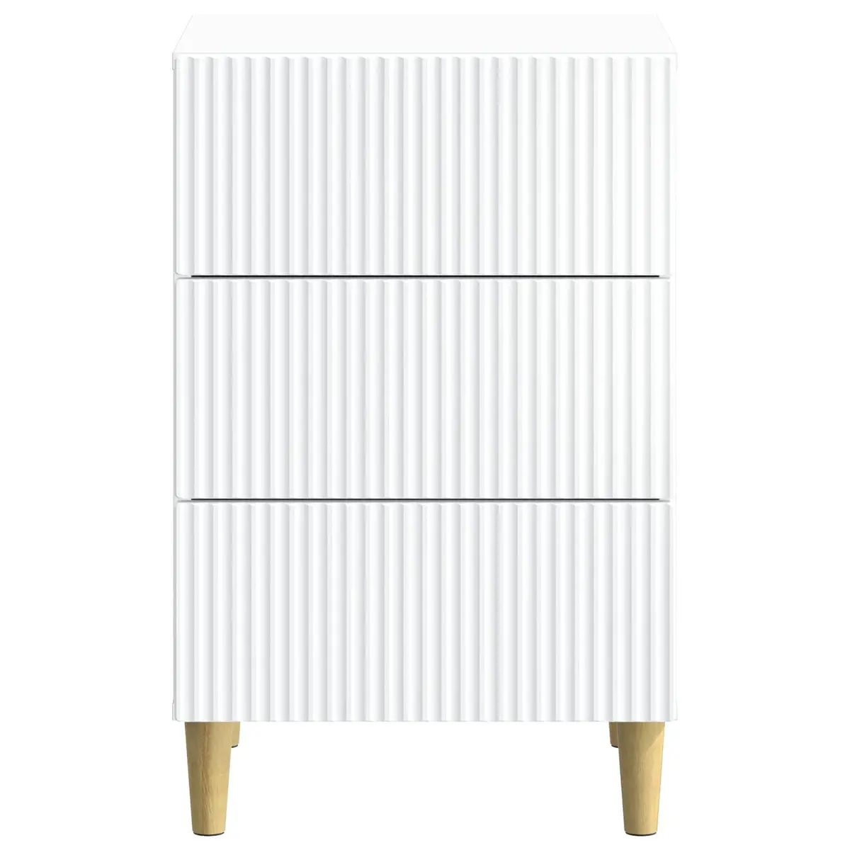 Bedside Table White Engineered Wood Compact Nightstand with Drawer