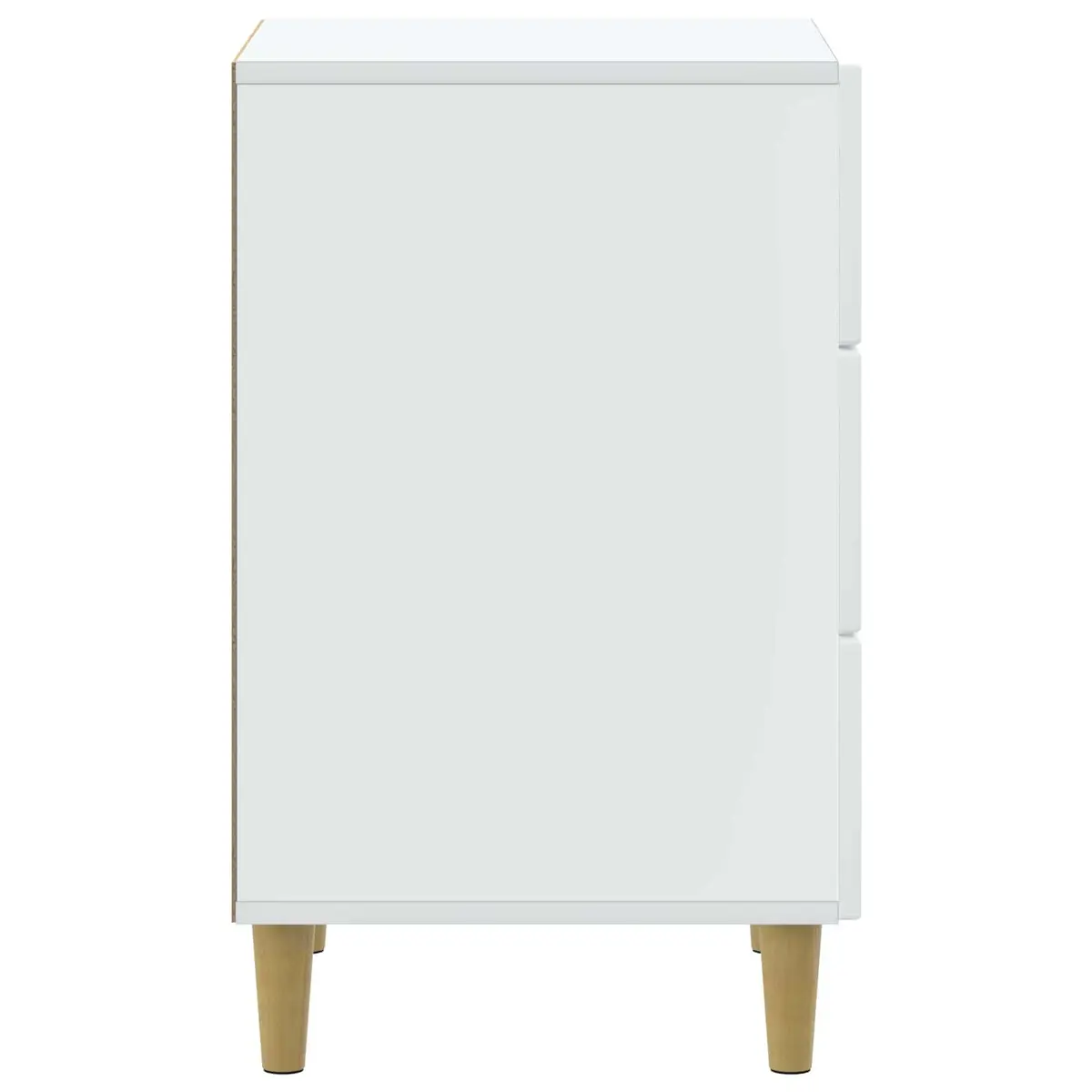 Bedside Table White Engineered Wood Compact Nightstand with Drawer