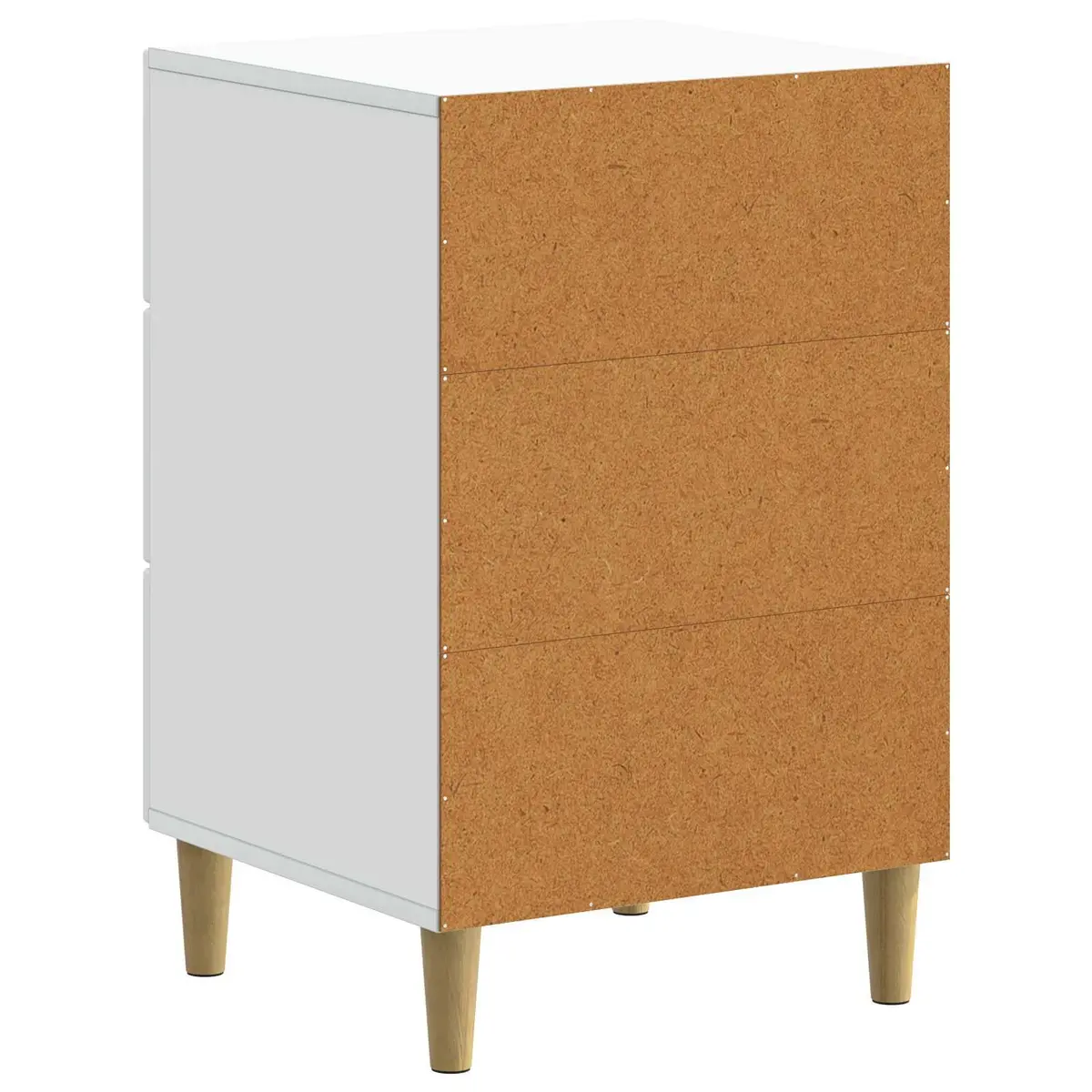 Bedside Table White Engineered Wood Compact Nightstand with Drawer