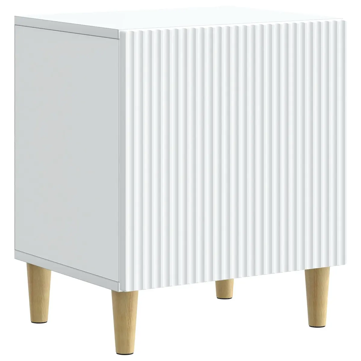 Bedside Cabinet White Modern Bedroom Nightstand Storage Table 43 x 34.5 x 50 cm
