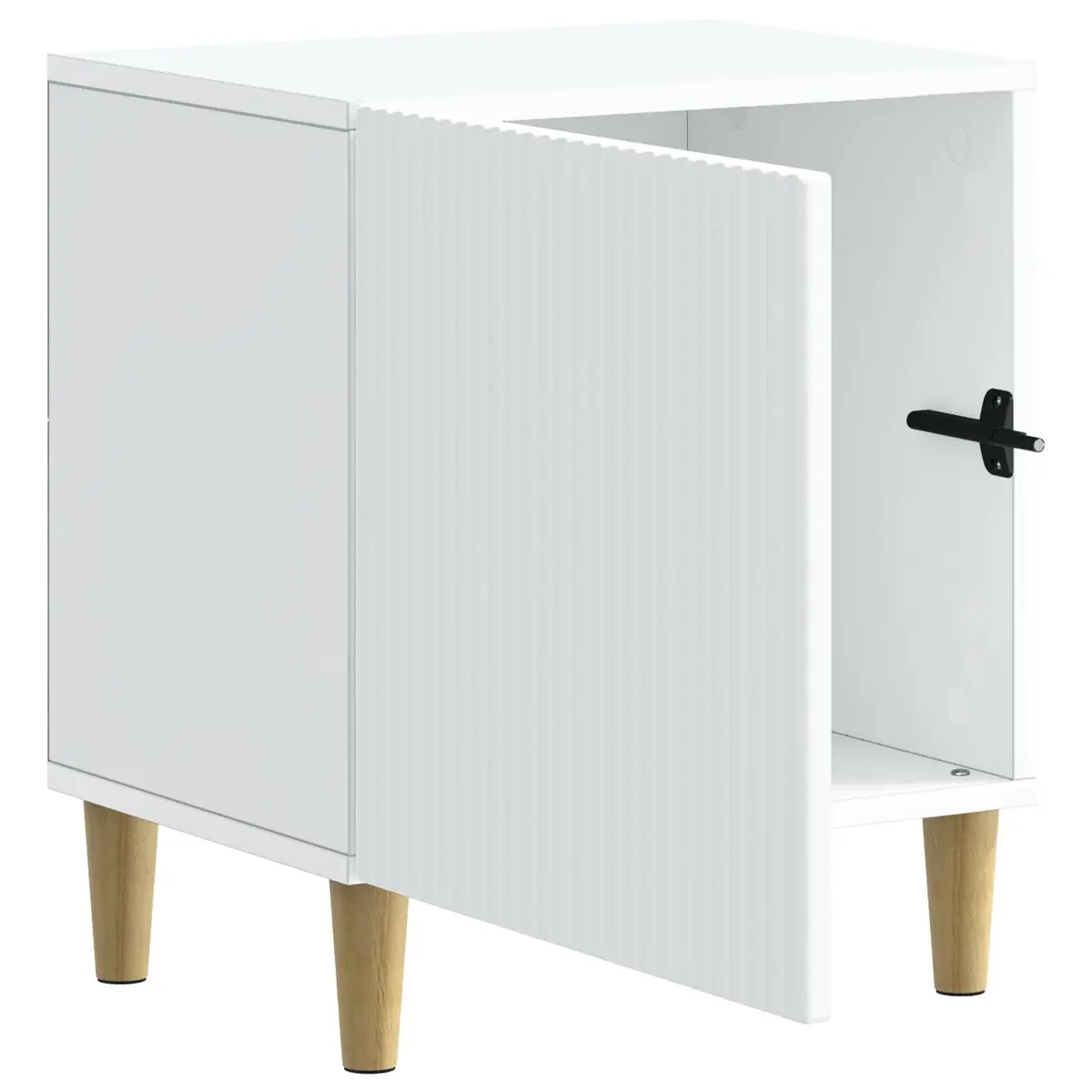 Bedside Cabinet White Modern Bedroom Nightstand Storage Table 43 x 34.5 x 50 cm