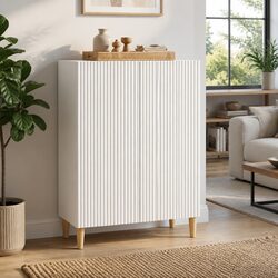 Charming White Sideboard Storage Cabinet 66x34.5x90cm