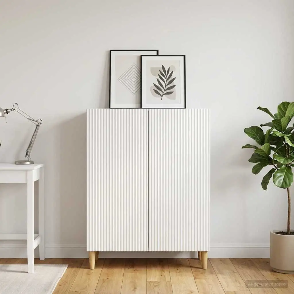 Sideboard Storage Cabinet White 66x34.5x90cm Modern Engineered Wood
