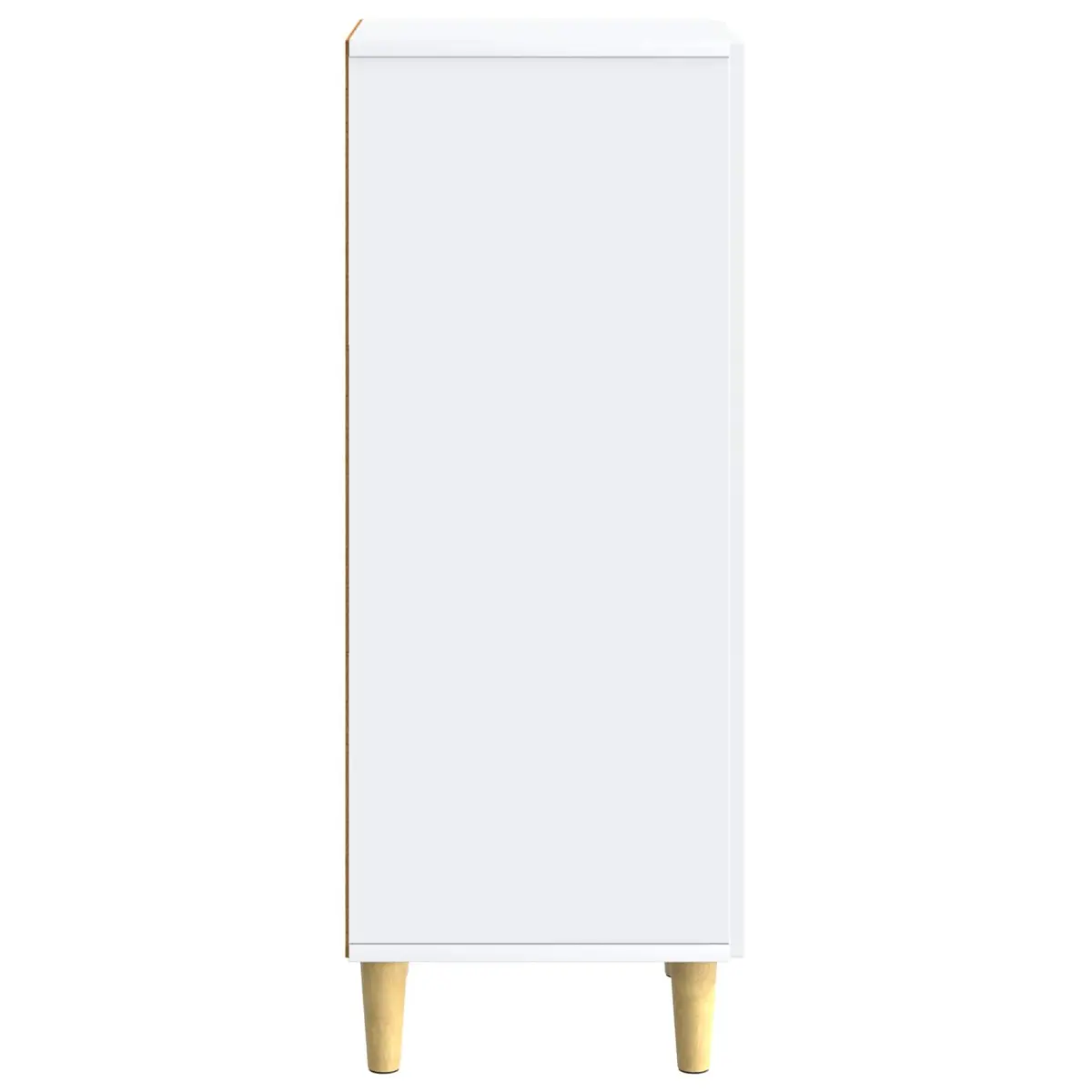 Modern White Sideboard Storage Cabinet with Tapered Legs Board Shelves Indoor
