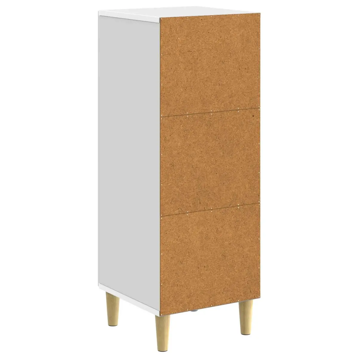 Modern White Sideboard Storage Cabinet with Tapered Legs Board Shelves Indoor