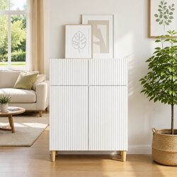 Modern White Sideboard for Living Room Storage