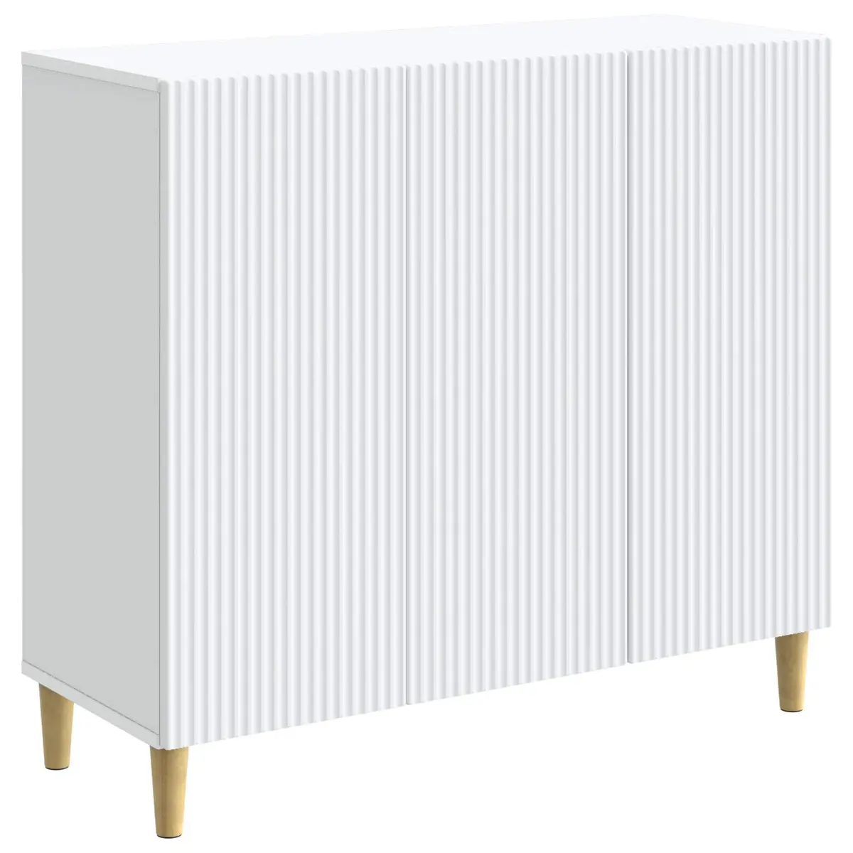 Sideboard Storage Cabinet White 89 x 34.5 x 80 cm Engineered Wood Board Shelves