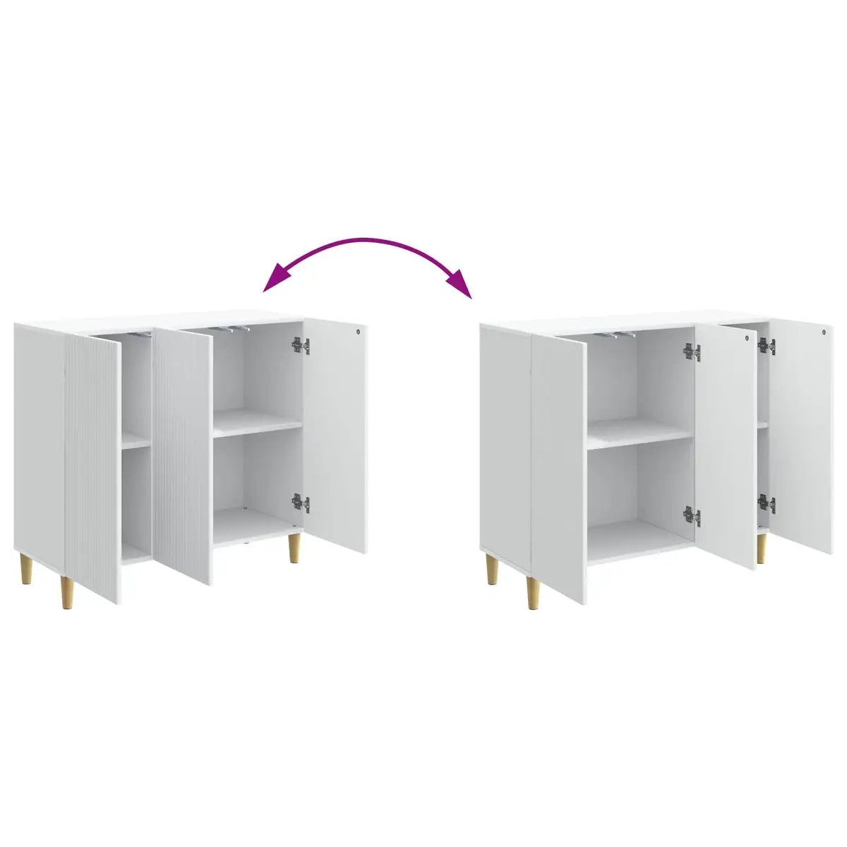 Sideboard Storage Cabinet White 89 x 34.5 x 80 cm Engineered Wood Board Shelves