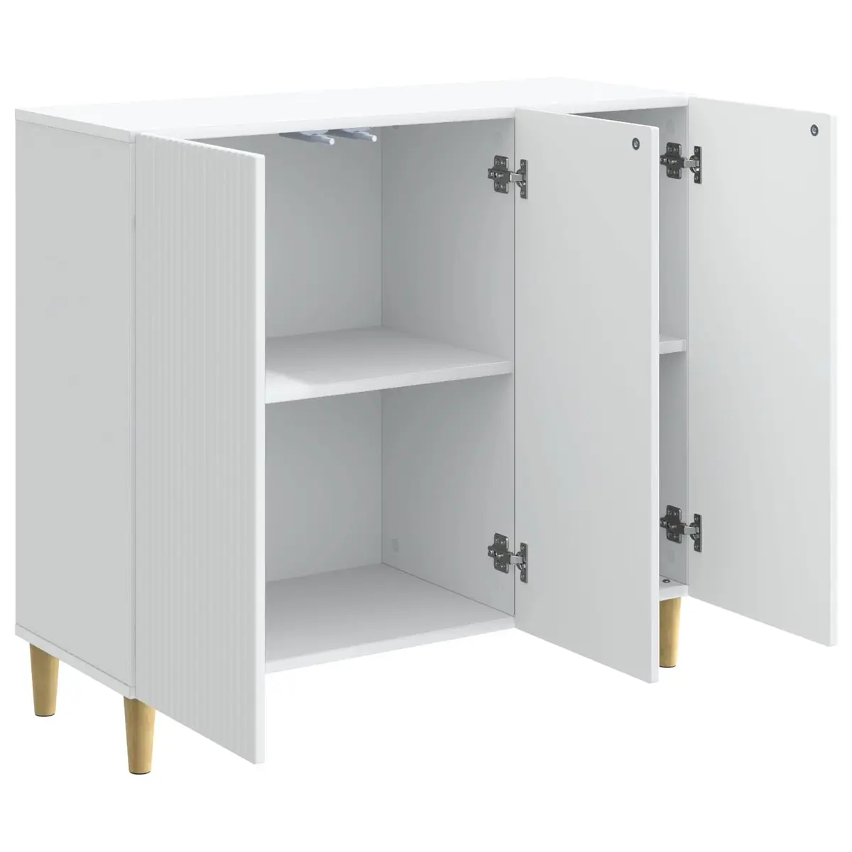 Sideboard Storage Cabinet White 89 x 34.5 x 80 cm Engineered Wood Board Shelves