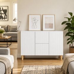 Modern White Sideboard Storage Cabinet for Living Areas
