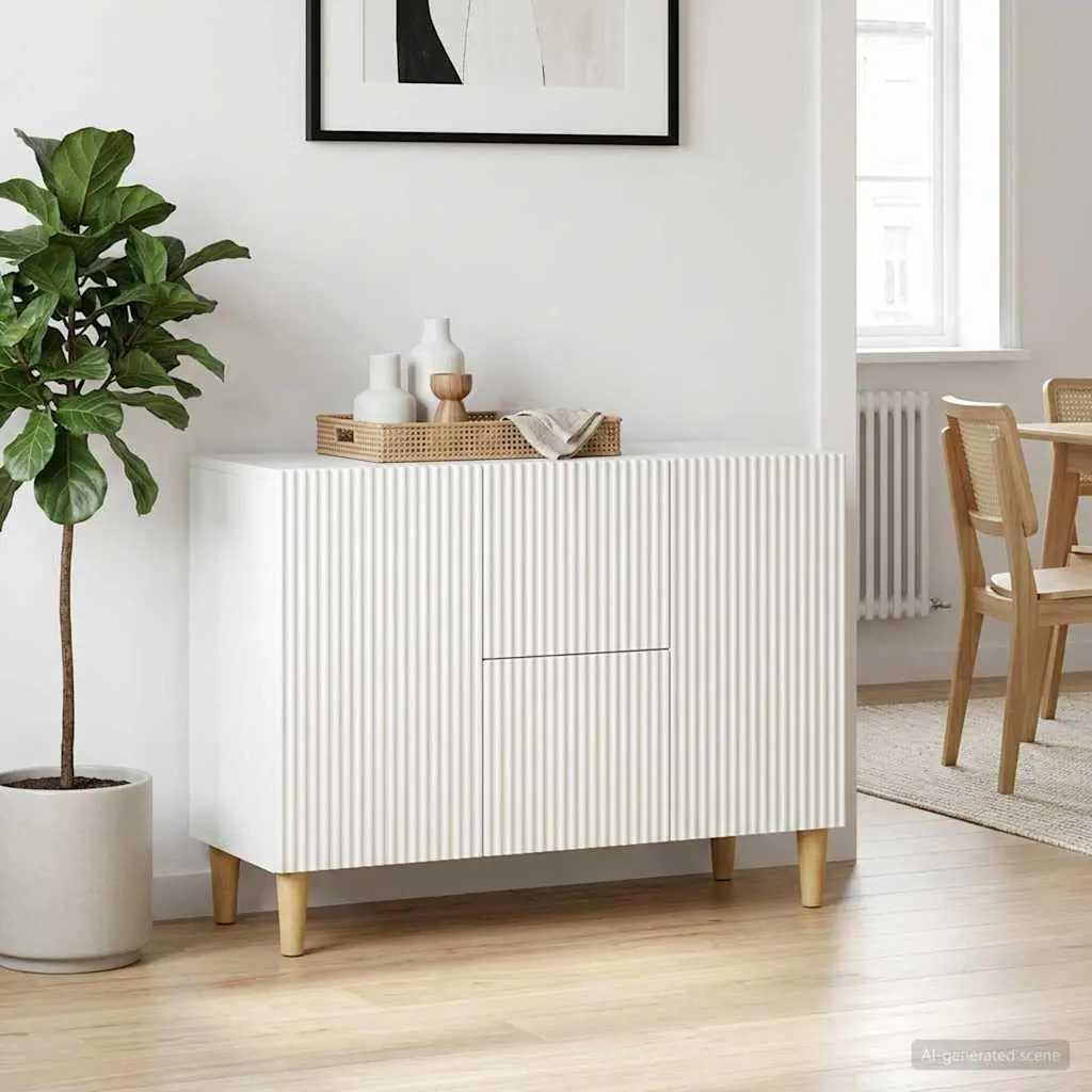 White Sideboard Storage Cabinet for Living Areas